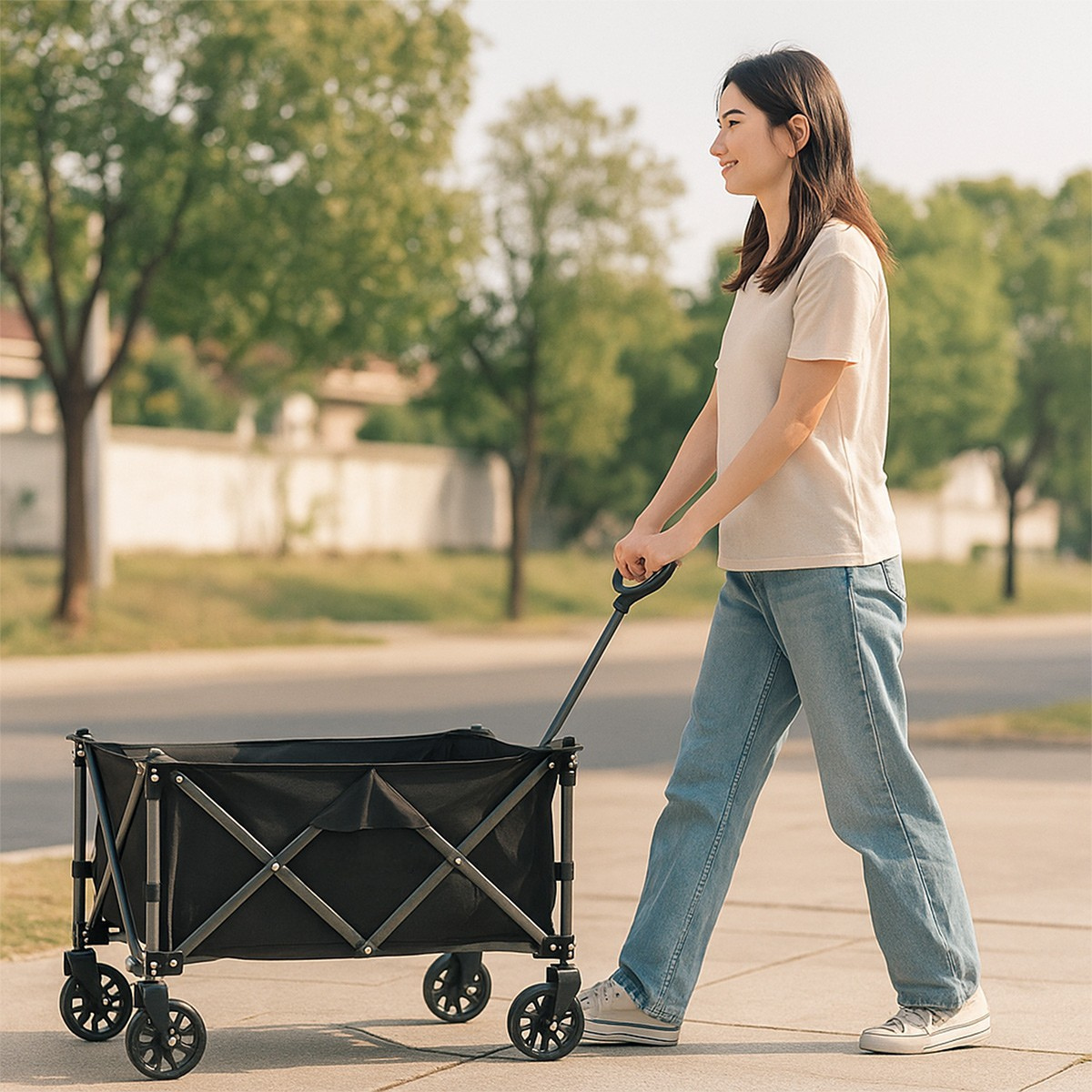 Carrito Vagon de Carga Plegable Multiusos con Ruedas