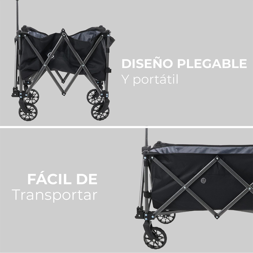 Carrito Vagon de Carga Plegable Multiusos con Ruedas