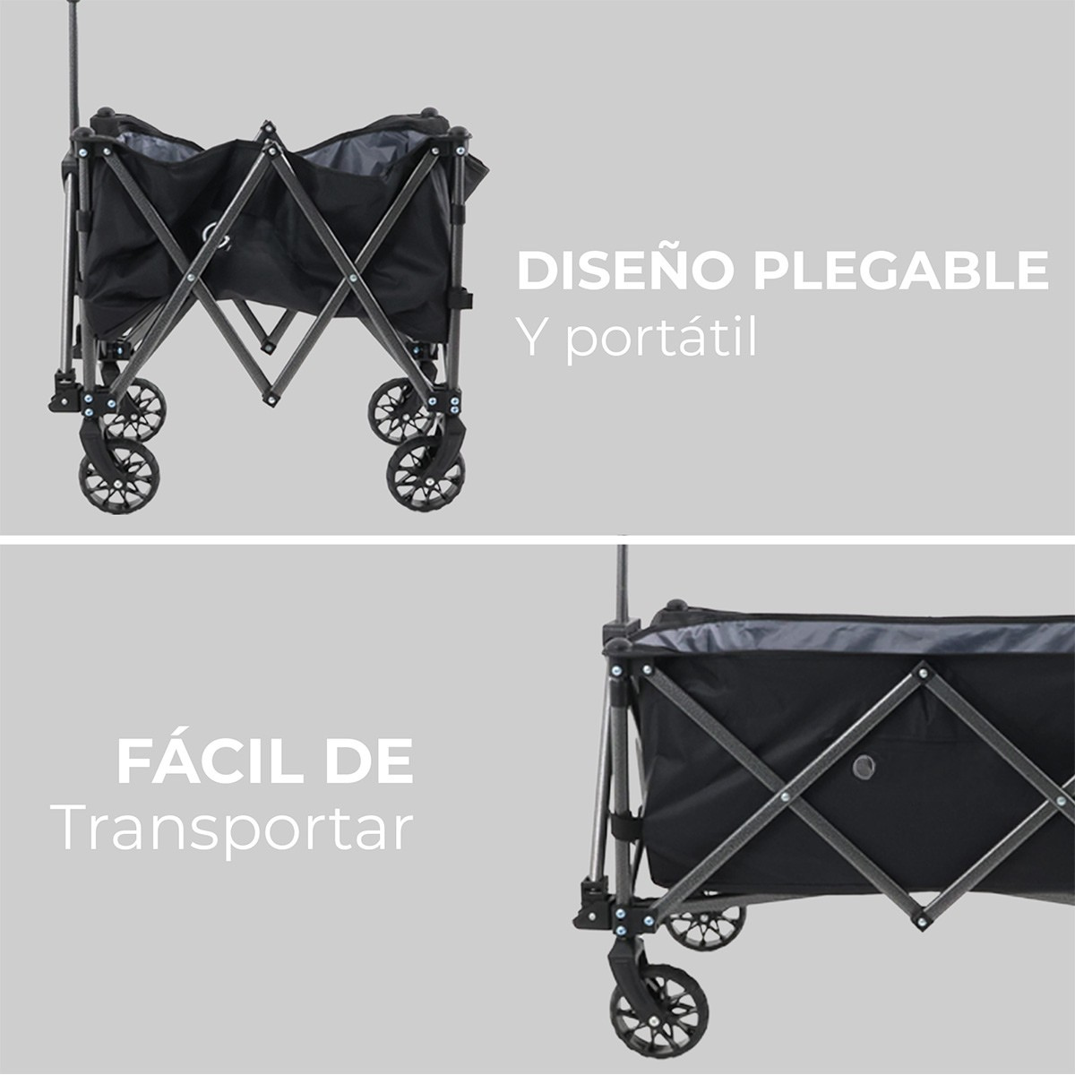 Carrito Vagon de Carga Plegable Multiusos con Ruedas