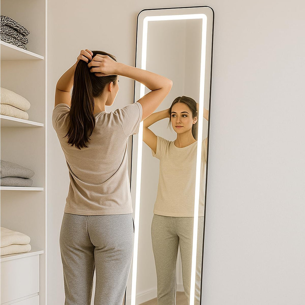 Espejo Rectangular Cuerpo Completo con Luz Led Decorativo para Recamara Baño