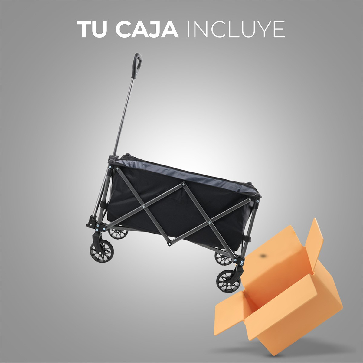 Carrito Vagon de Carga Plegable Multiusos con Ruedas