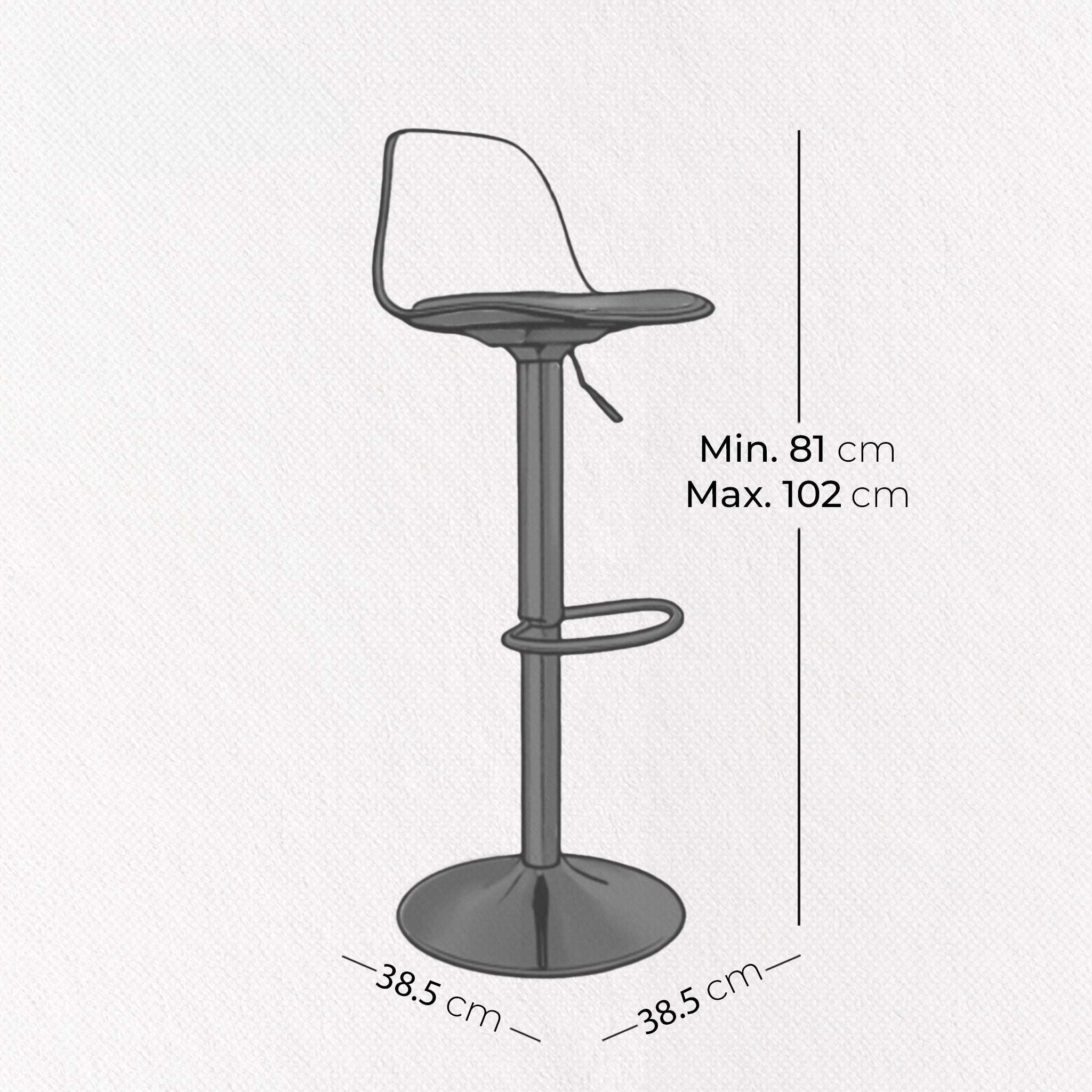 Silla de Bar Giratoria con Tapizado Respaldo y Reposapies Set de 4