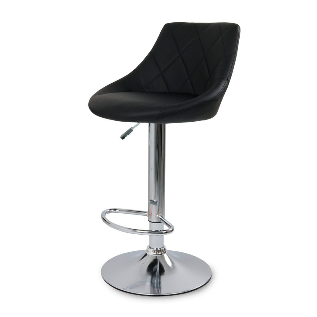 Silla de Bar y Cocina Acolchada Giratoria con Respaldo y Reposapies Individual