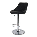 Silla de Bar y Cocina Acolchada Giratoria con Respaldo y Reposapies Individual