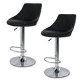 Silla de Bar y Cocina Acolchada Giratoria con Respaldo y Reposapies Set de 2