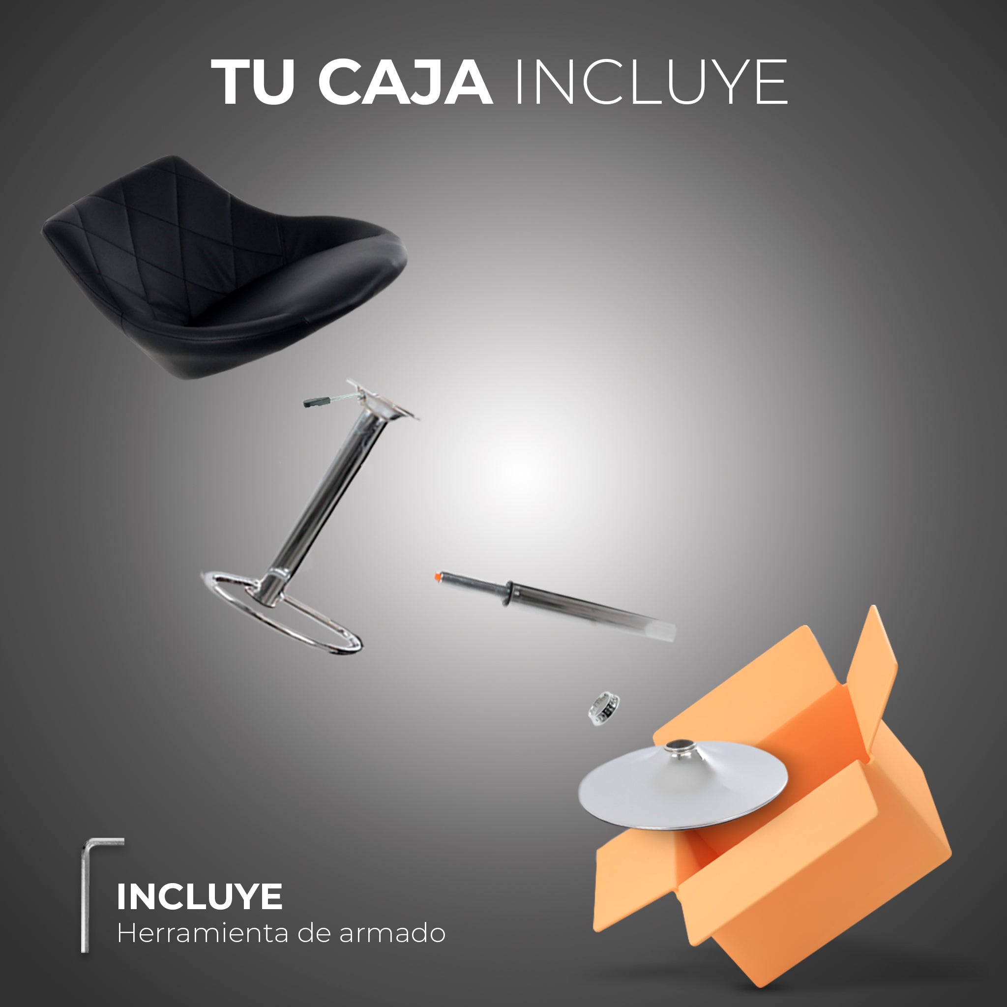 Silla de Bar y Cocina Acolchada Giratoria con Respaldo y Reposapies Set de 4