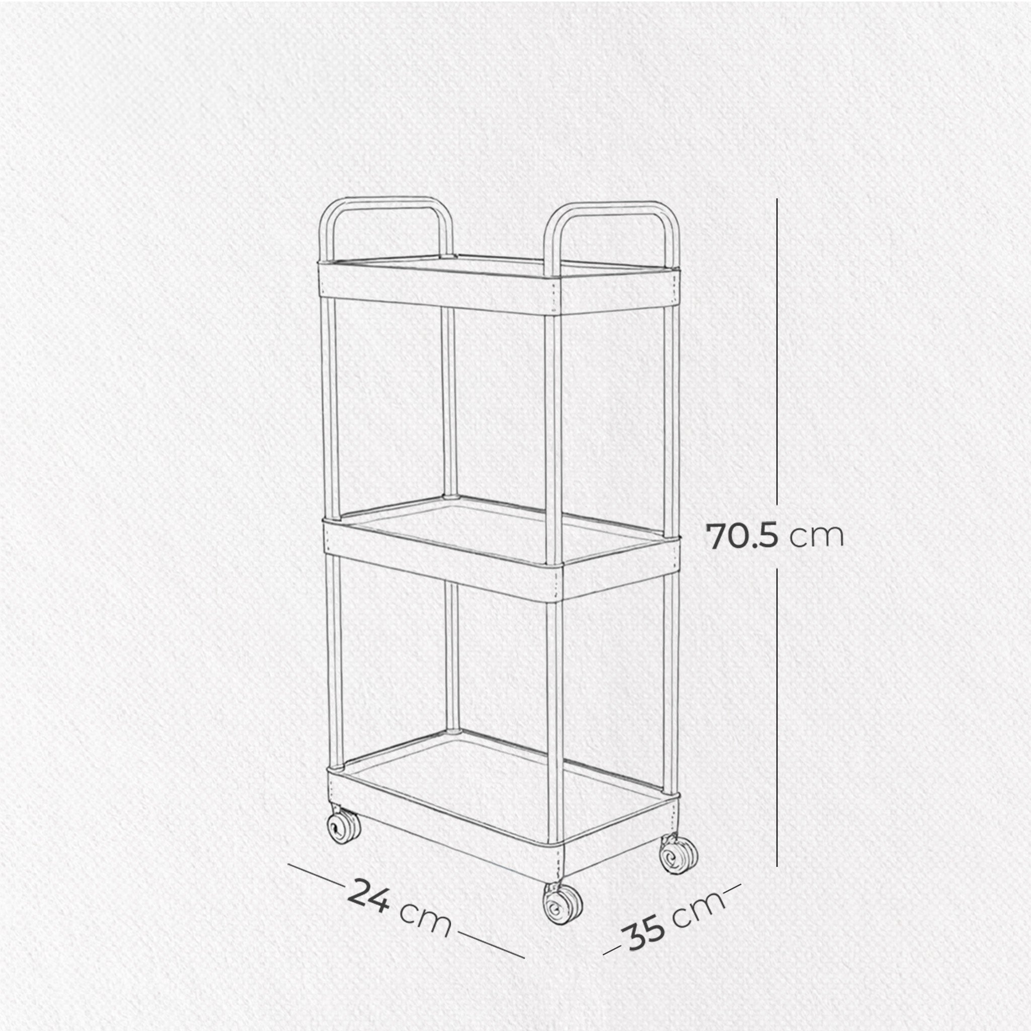 Carrito Organizador Multiusos Auxiliar De Almacenamiento Color Negro