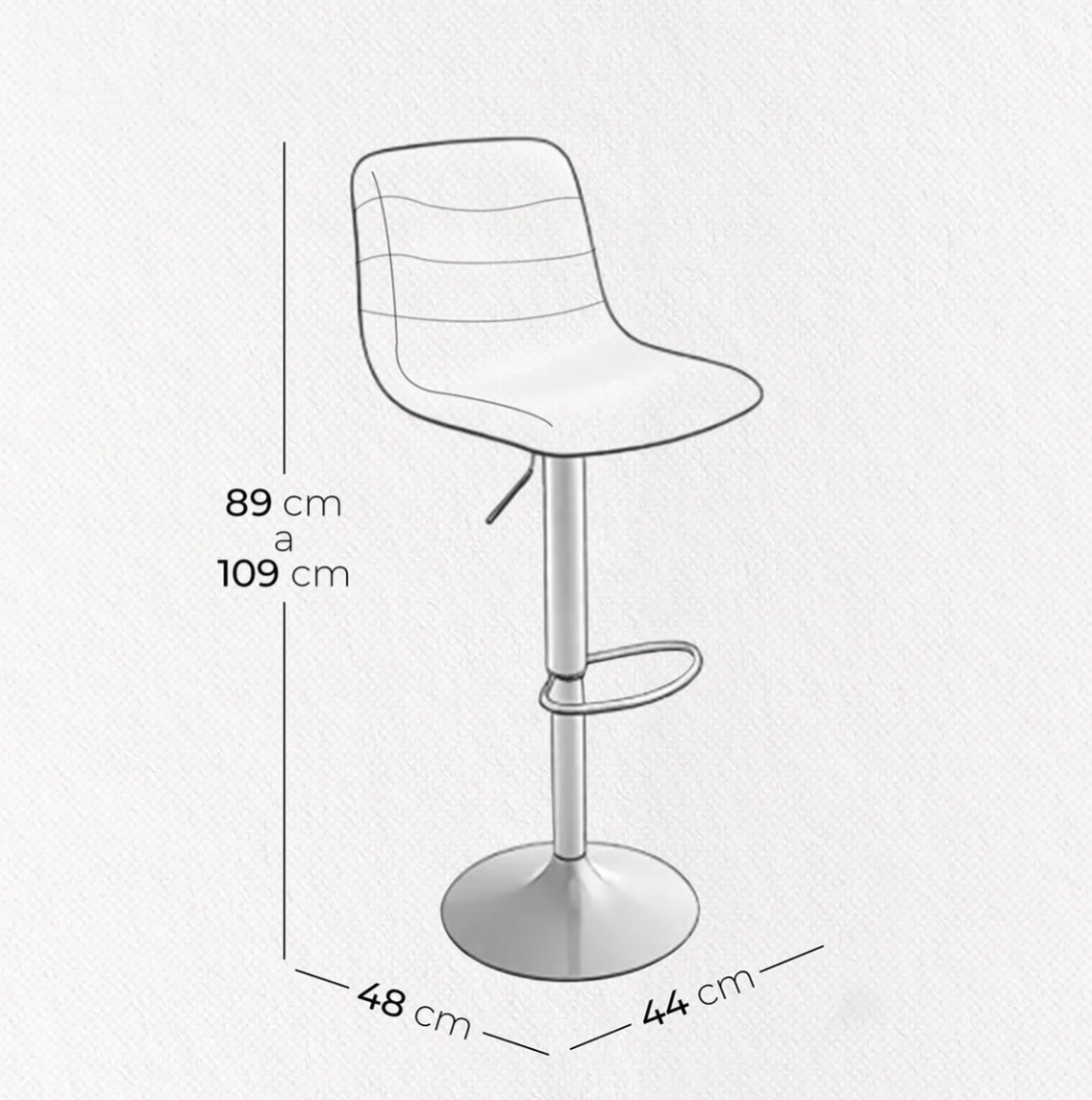 Silla De Bar Y Barra De Cocina Moderno Con Respaldo Set 1 Pz Negro