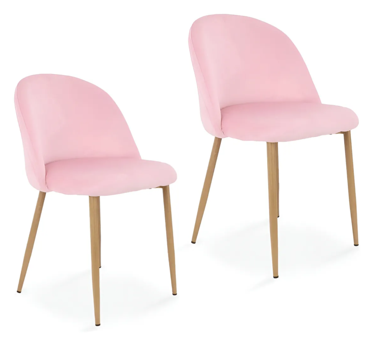 Sillas De Comedor Acolchada Tapizada En Terciopelo Set 2 Pz Estructura De La Silla Madera Asiento