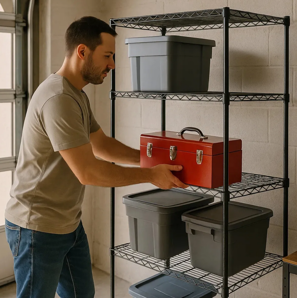 Estante Organizador De Acero Anaquel Con 5 Niveles Metalico Negro