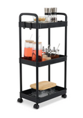 Carrito Organizador Multiusos Auxiliar De Almacenamiento Color Negro