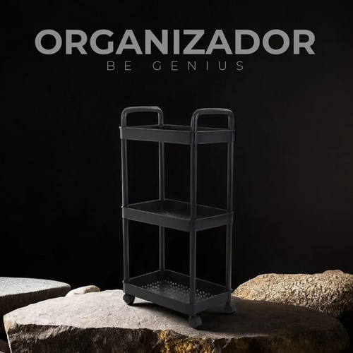 Carrito Organizador Multiusos Auxiliar De Almacenamiento Color Negro