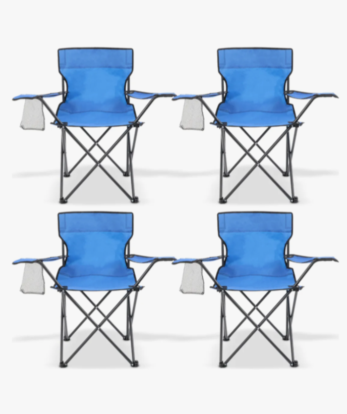 Silla Plegable Portatil De Playa Alberca Camping Pesca 4 Pz