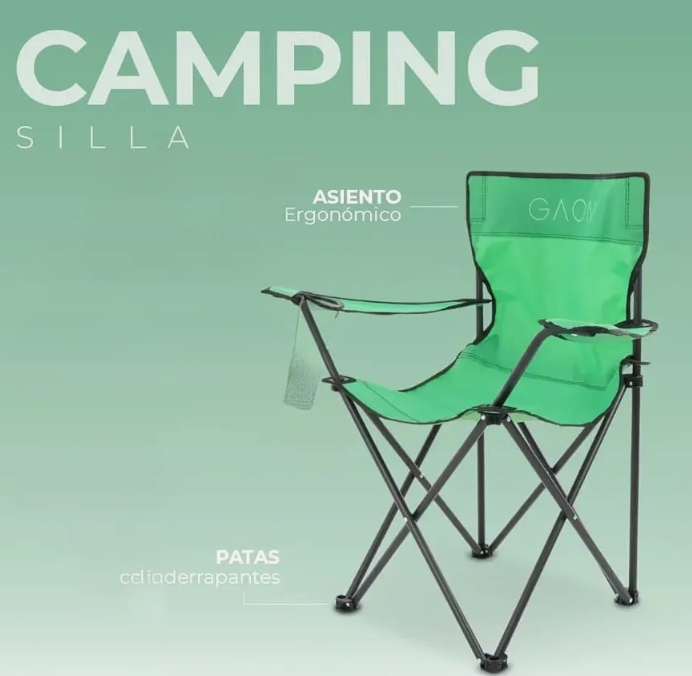Silla Plegable Portatil De Playa Alberca Camping Pesca 2 Pz