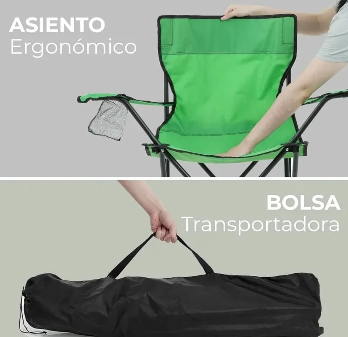 Silla Plegable Portatil De Playa Alberca Camping Pesca 2 Pz
