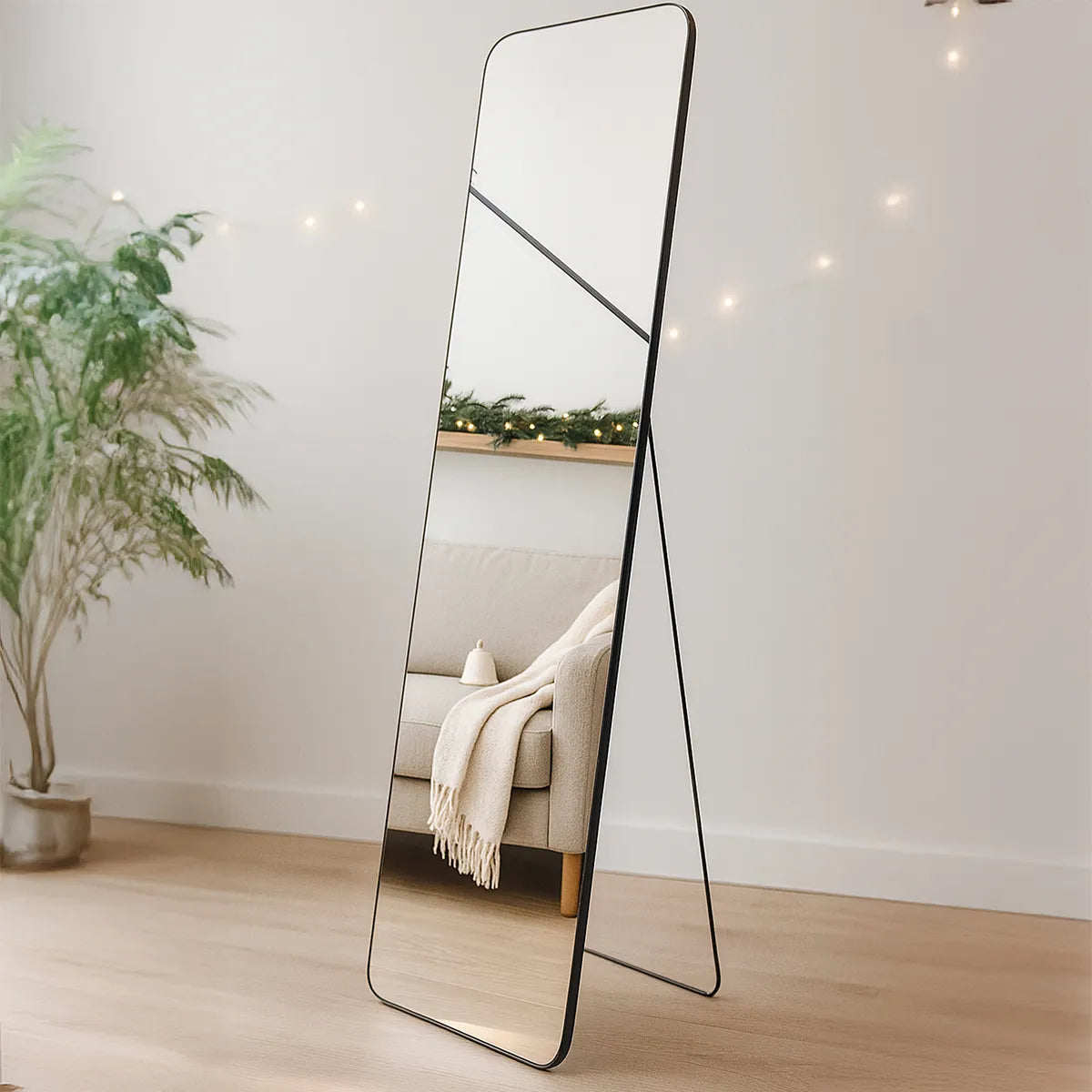 Espejo Rectangular Cuerpo Completo de Pared y Pedestal para Recamara Sala