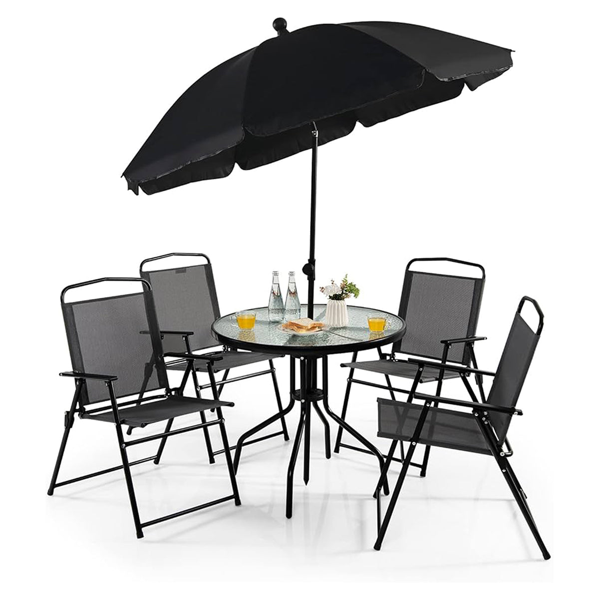 Comedor Desayunador de Jardin con Sillas y Sombrilla