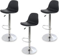 Silla de Bar Giratoria con Tapizado Respaldo y Reposapies Set de 3