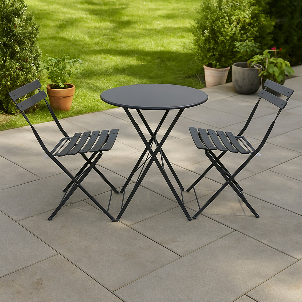 Set De Jardín 3 Piezas Mesa Y Sillas Desayunador Exteriores