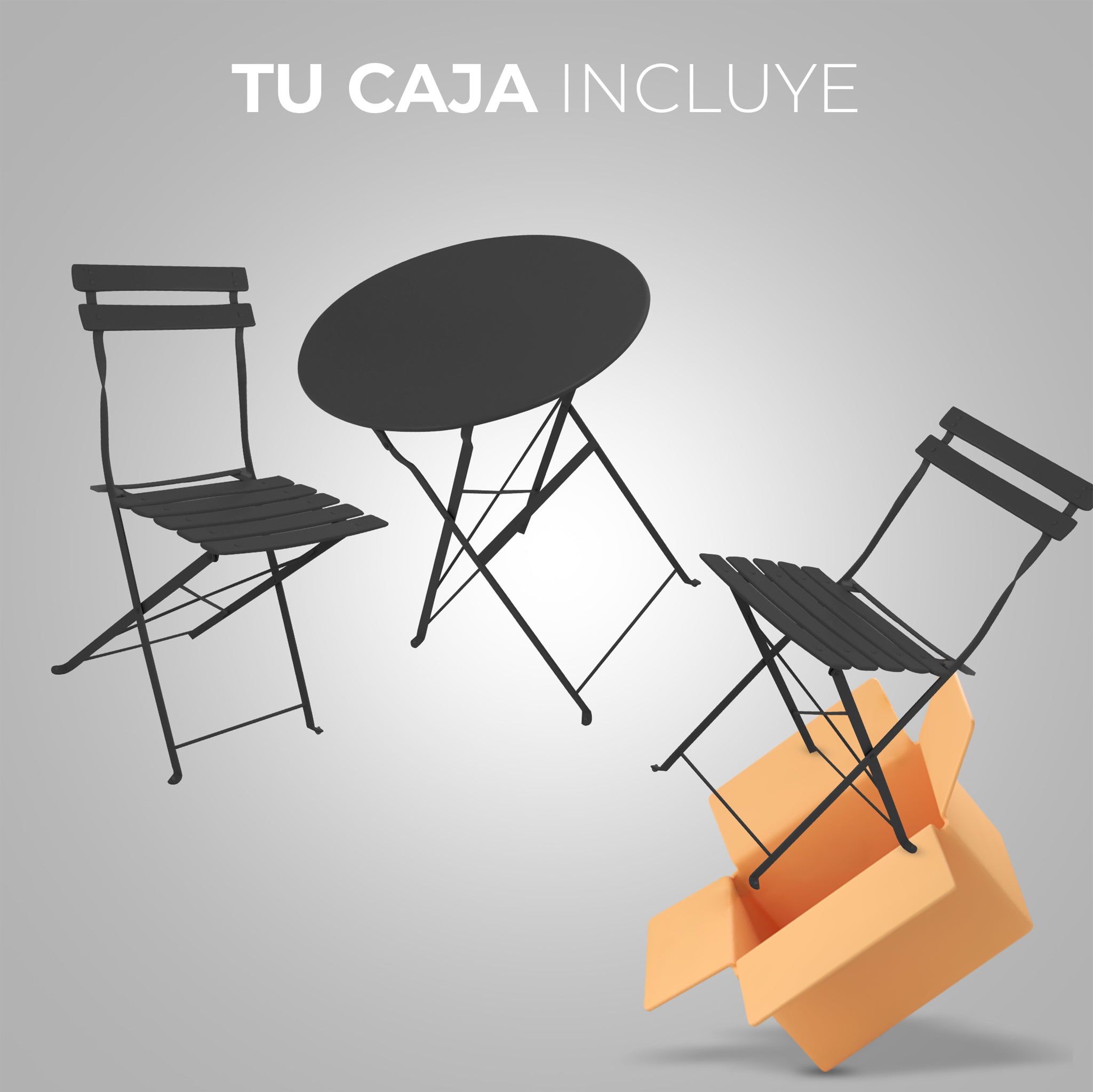 Set De Jardín 3 Piezas Mesa Y Sillas Desayunador Exteriores