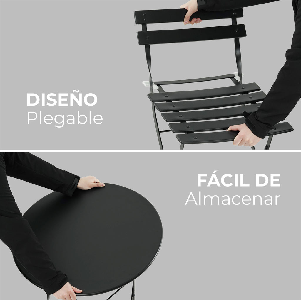 Set De Jardín 3 Piezas Mesa Y Sillas Desayunador Exteriores