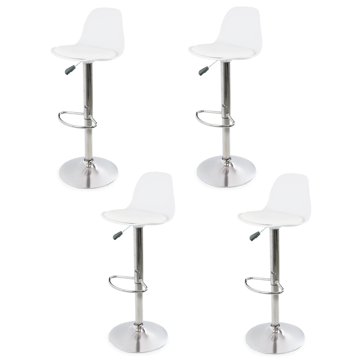 Silla de Bar Giratoria con Tapizado Respaldo y Reposapies Set de 4
