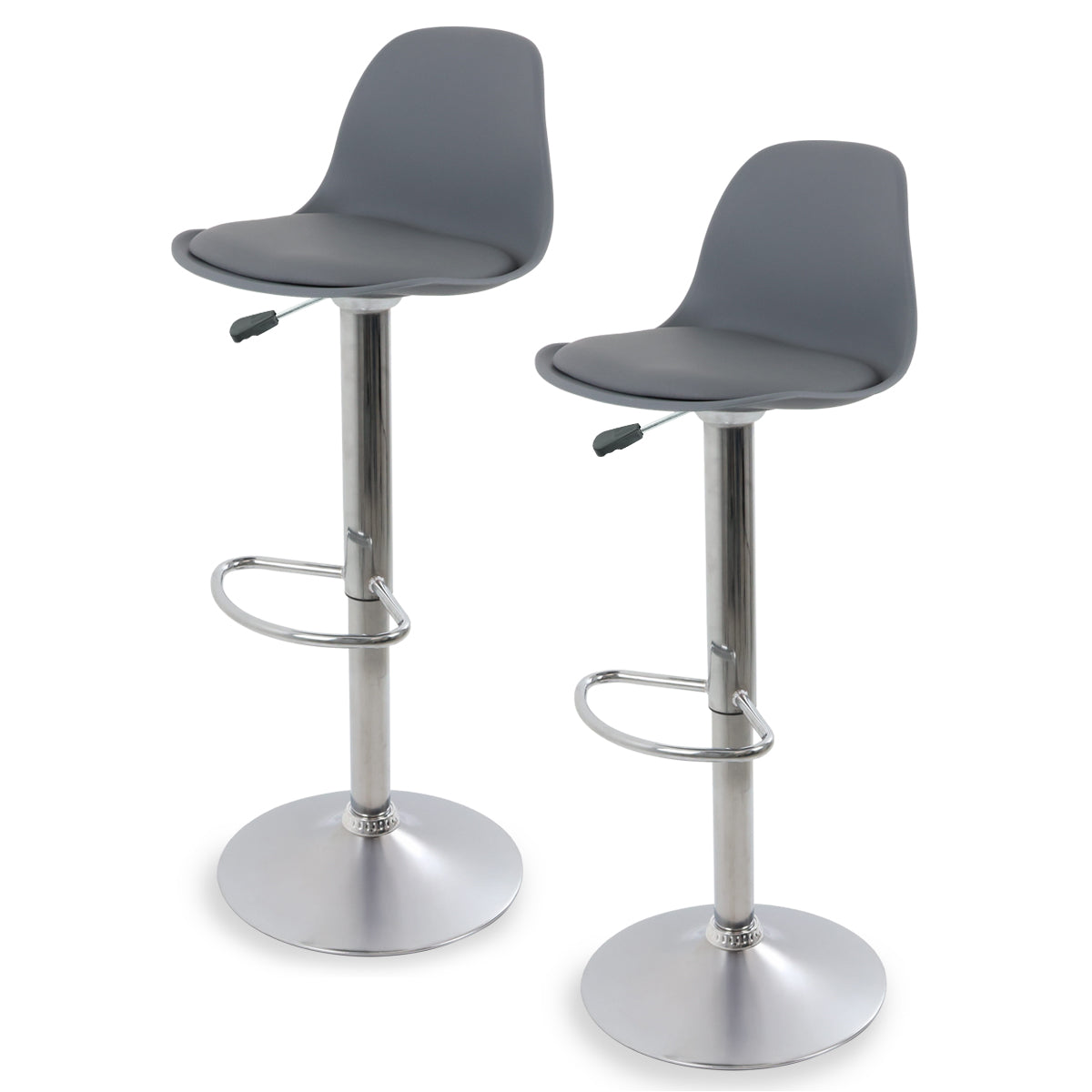 Silla de Bar Giratoria con Tapizado Respaldo y Reposapies Set de 2