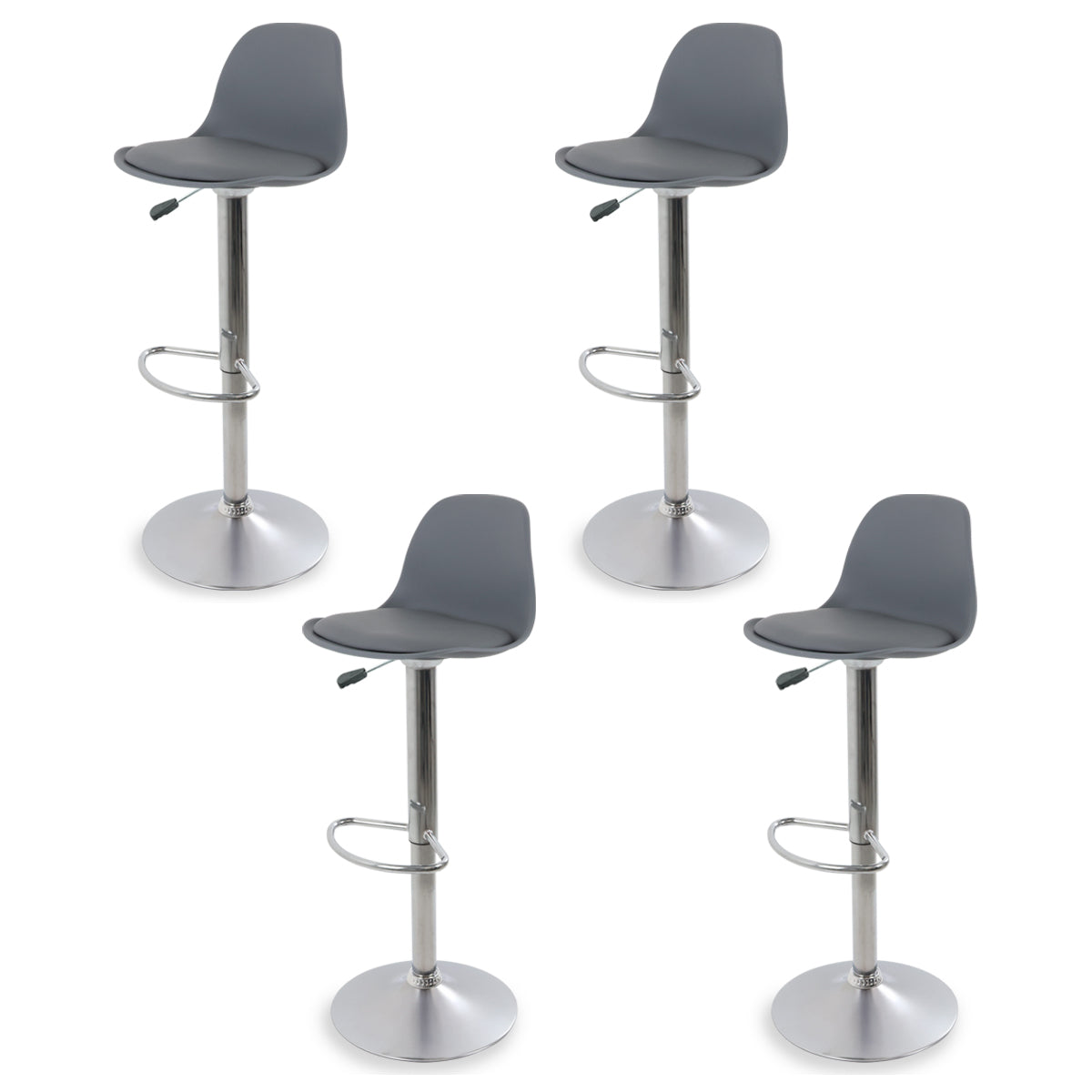 Silla de Bar Giratoria con Tapizado Respaldo y Reposapies Set de 4