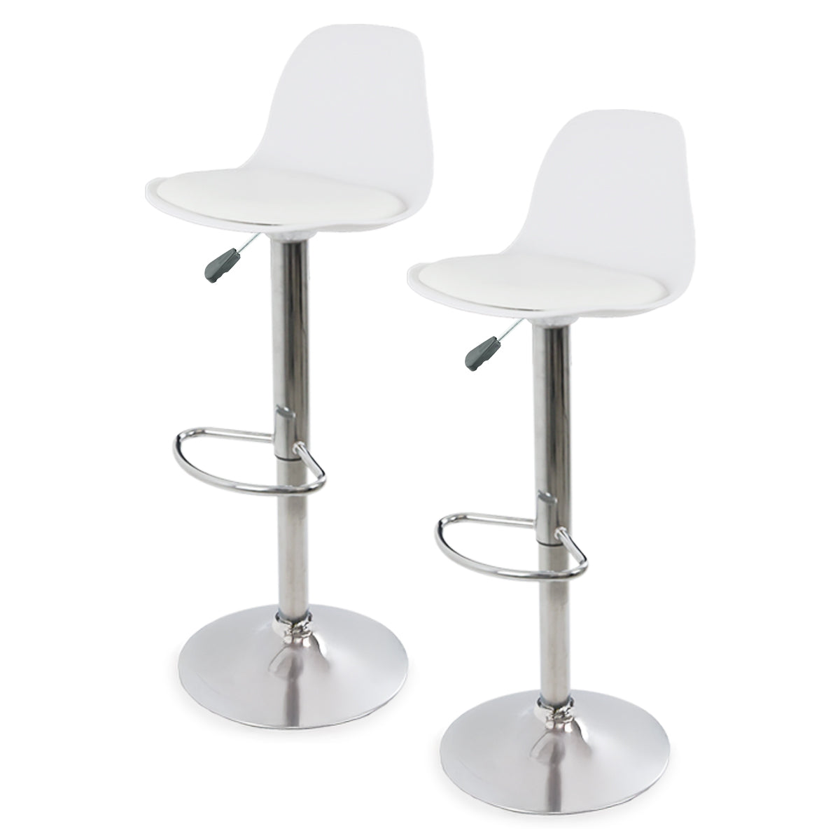 Silla de Bar Giratoria con Tapizado Respaldo y Reposapies Set de 2
