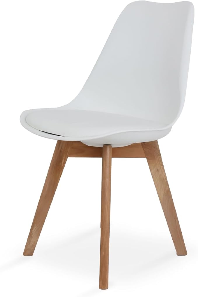 Silla de Comedor Acolchada con Estructura de Madera y Respaldo Individual