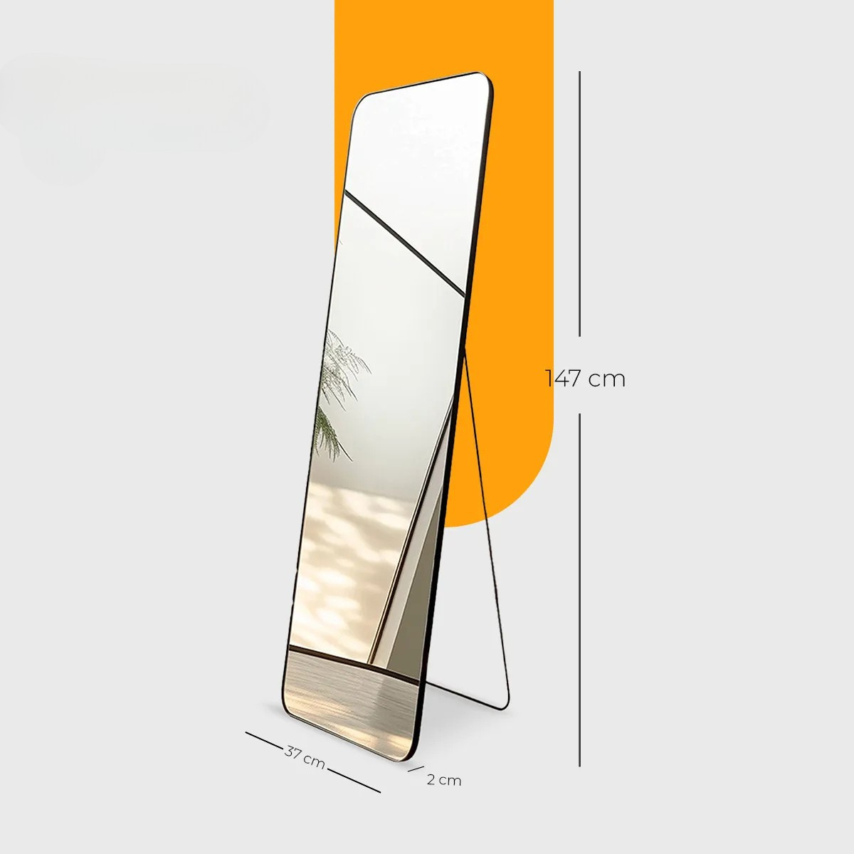 Espejo Rectangular Cuerpo Completo de Pared y Pedestal para Recamara Sala