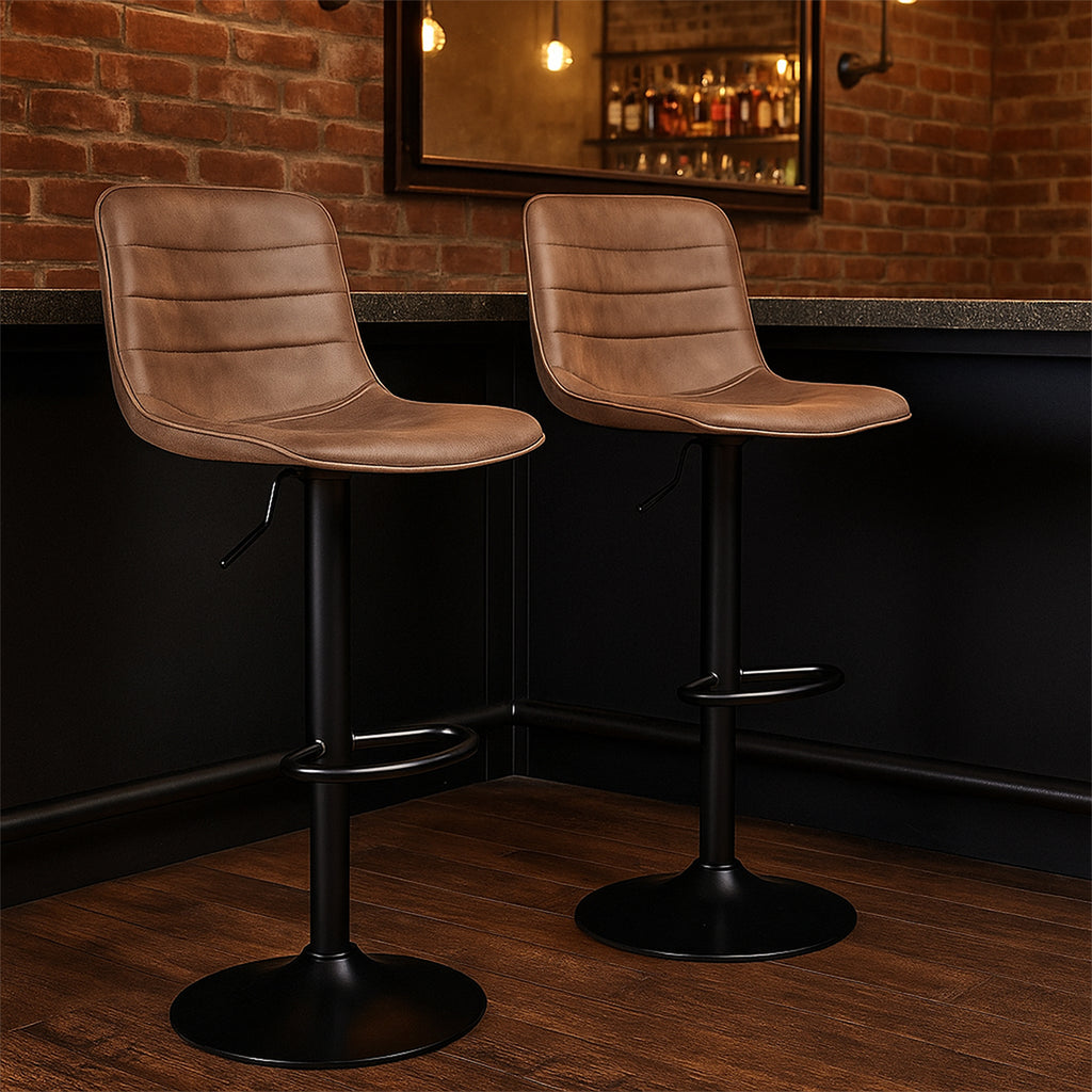 Silla De Bar Y Barra De Cocina Moderno Con Respaldo Set 1 Pz Negro