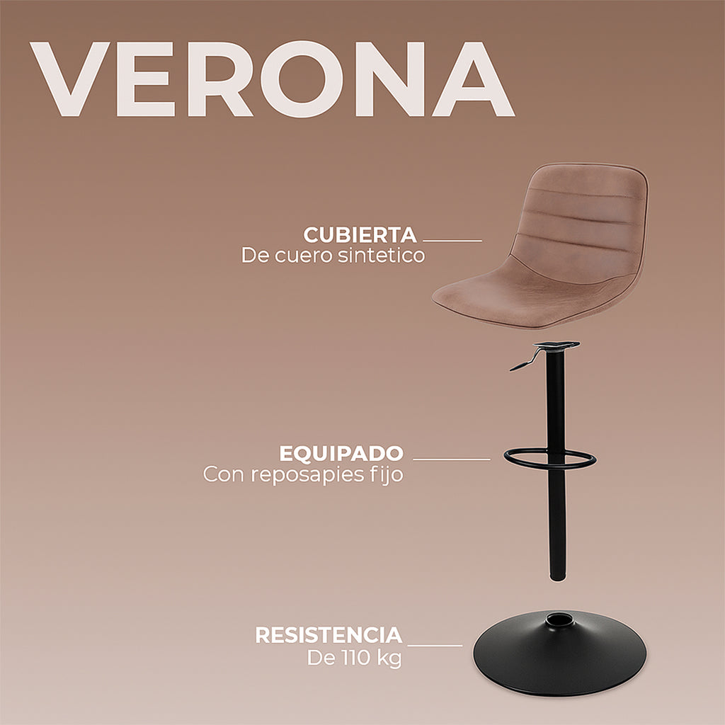 Silla De Bar Y Barra De Cocina Moderno Con Respaldo Set 1 Pz Negro