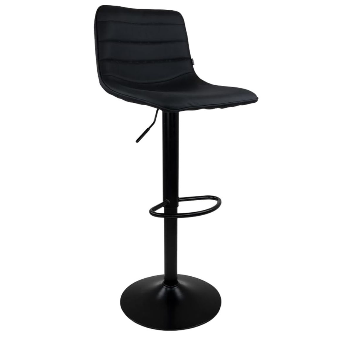 Silla De Bar Y Barra De Cocina Moderno Con Respaldo Set 1 Pz Negro