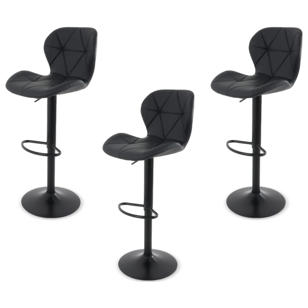 Silla De Bar y Barra De Cocina Moderna Con Reposapies Respaldo Set de 3