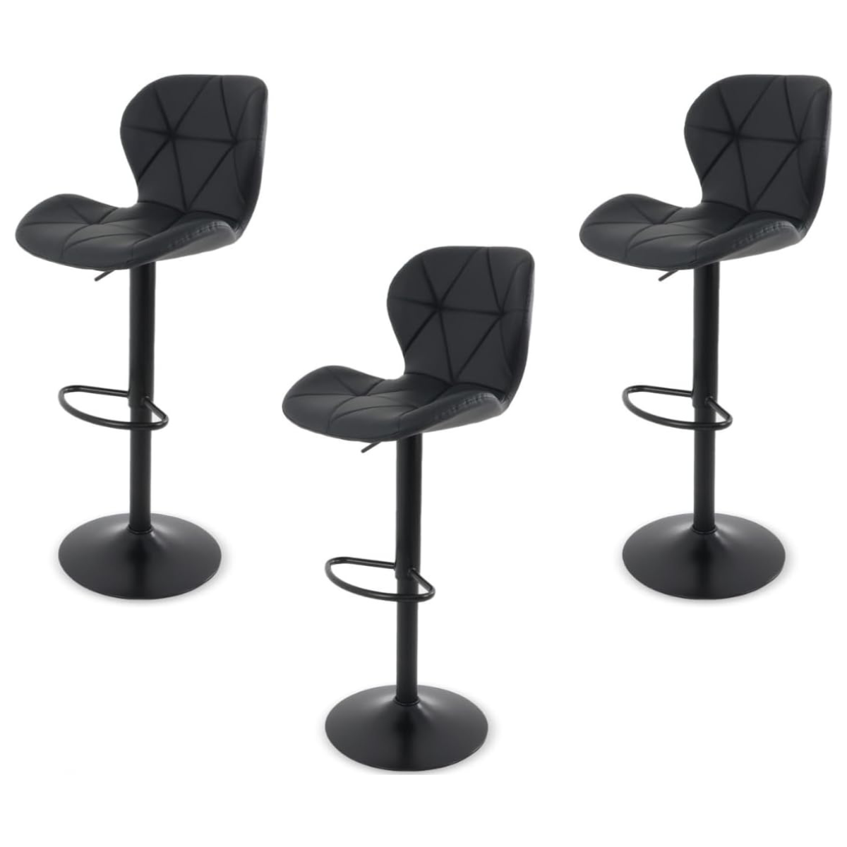 Silla De Bar y Barra De Cocina Moderna Con Reposapies Respaldo Set de 3