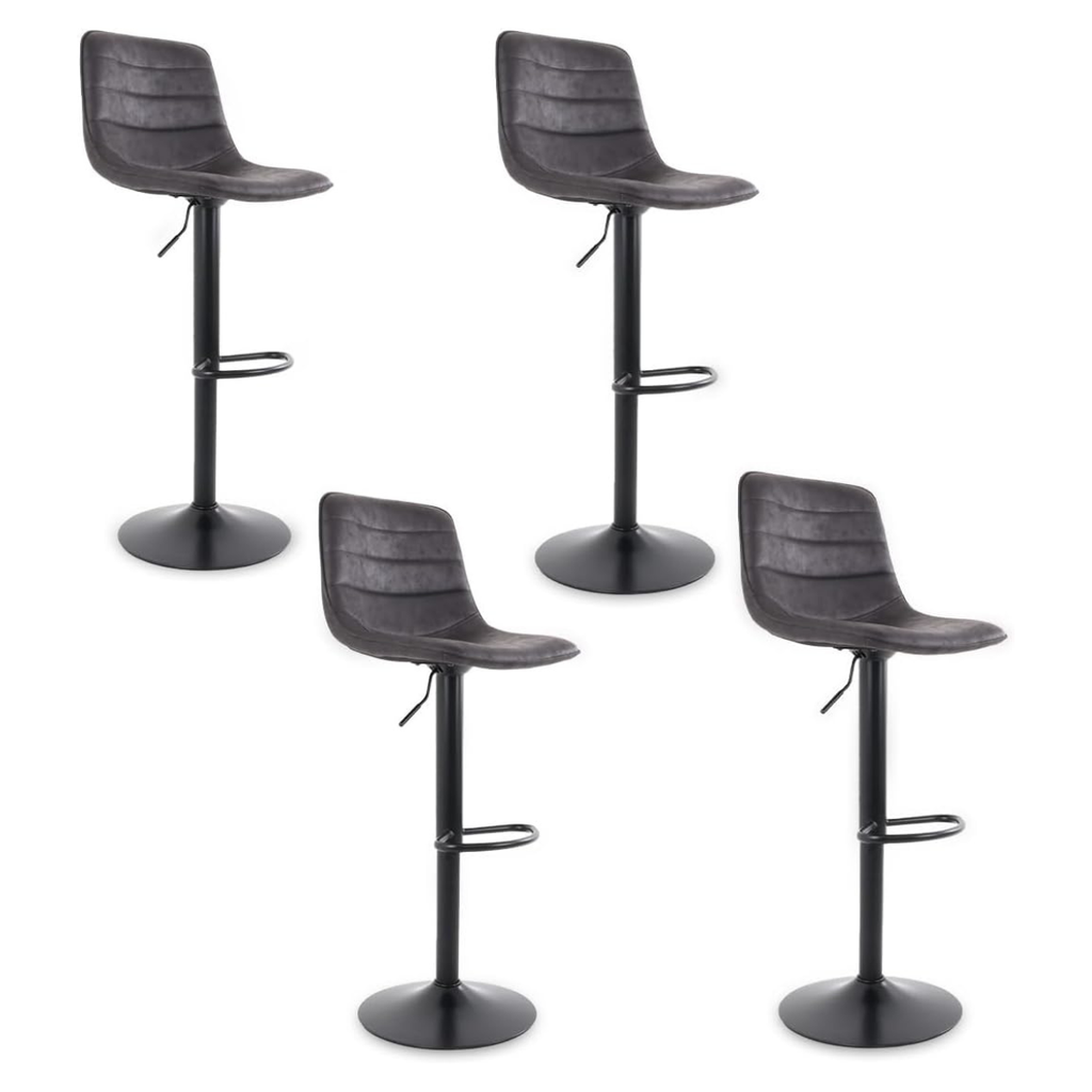 Silla De Bar Giratoria Con Respaldo Reposapies Moderna 4 Pz