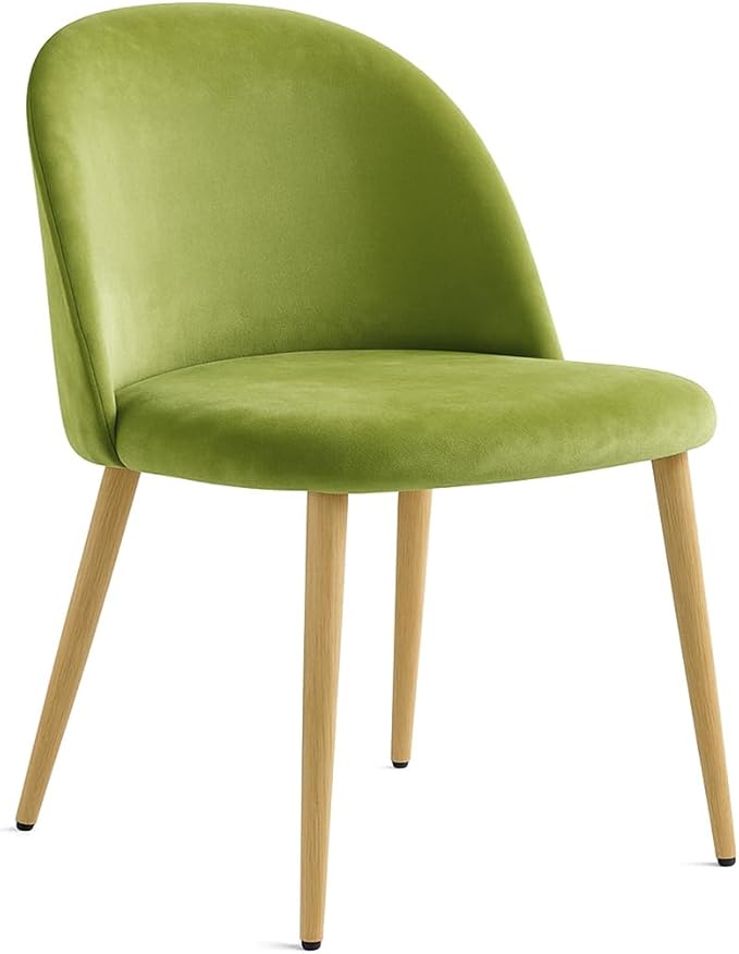 Silla de Comedor Tapizado en Terciopelo Acolchada con Estructura de Madera