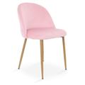 Silla de Comedor Tapizado en Terciopelo Acolchada con Estructura de Madera